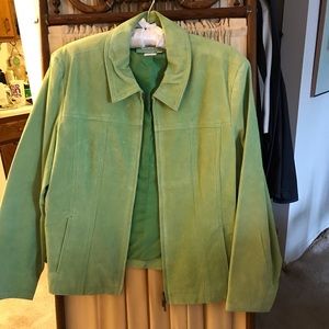Lime green suede jacket